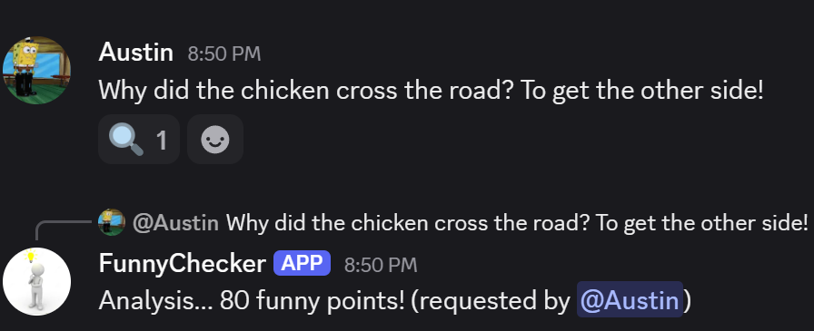 Screenshot of Discord Bot
